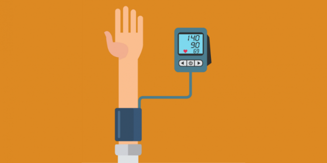 illustration of an arm getting blood pressure taken